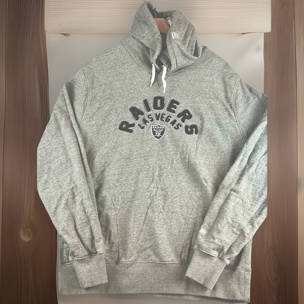 New Era Las Vegas Raiders NFL Hoodie Gray Pullover Sweatshirt Mens XL Licensed